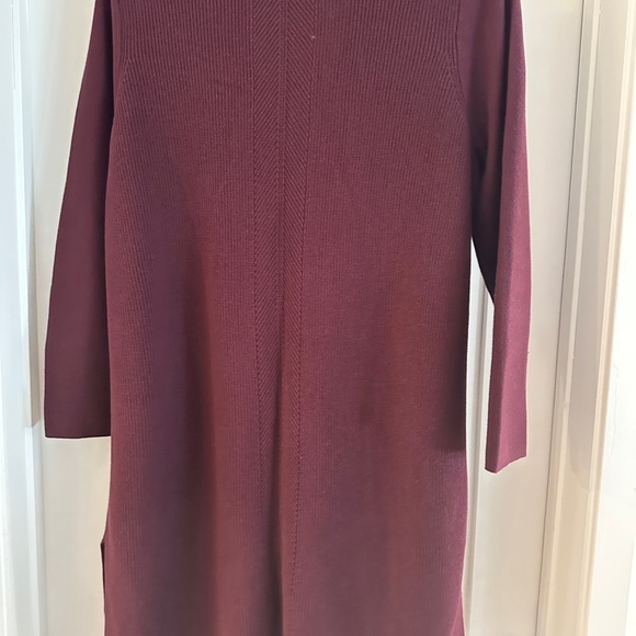 J Jill V-Neck Long Sleeve Midi Cardigan Duster Coat Rich Burgundy XL - Picture 4 of 4